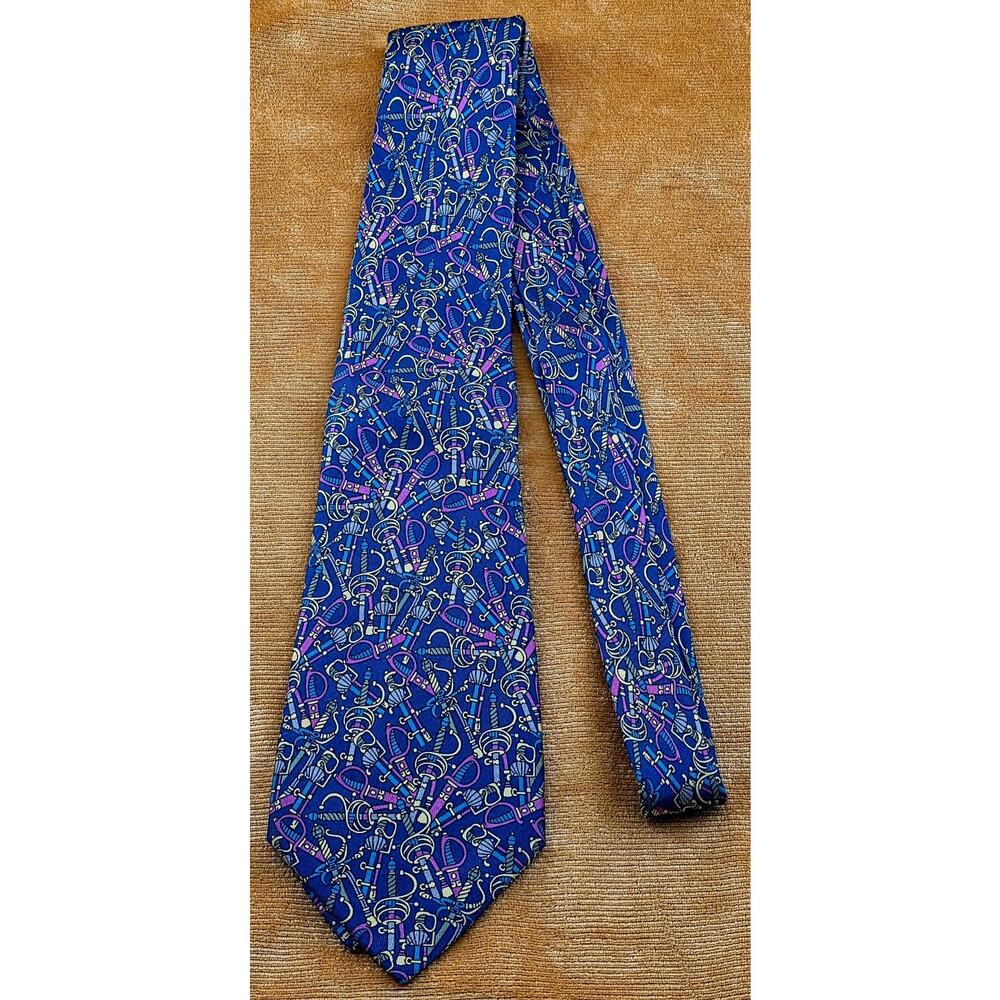 Vintage Nina Ricci Party Pattern Silk Neck Tie – Made in Paris